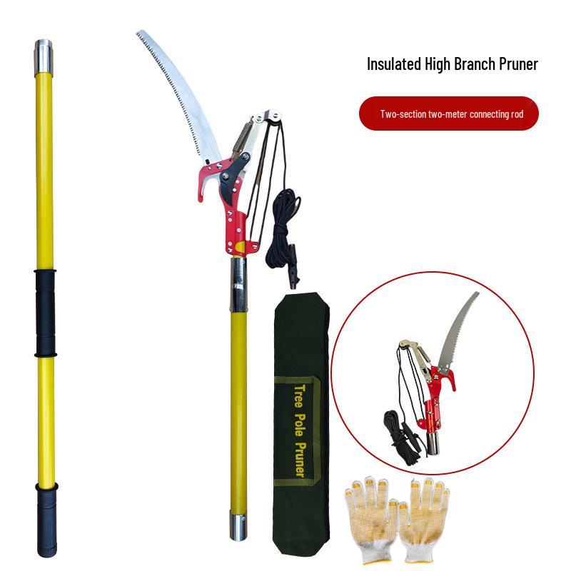 Telescopic High-Altitude Branch Lopper with Pulley, Long Handle Saw & Pruning Shears for Garden & Tree Maintenance.