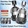 3 Modes Kitchen Stainless Steel Faucet 360° Rotate Bubbler Nozzle Double-layer Depth Filtration Faucet for Kitchen Washbasin