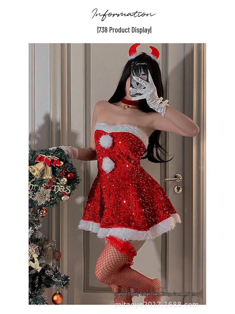 Red Christmas Bunny Cosplay Lingerie for Influencers & Streamers