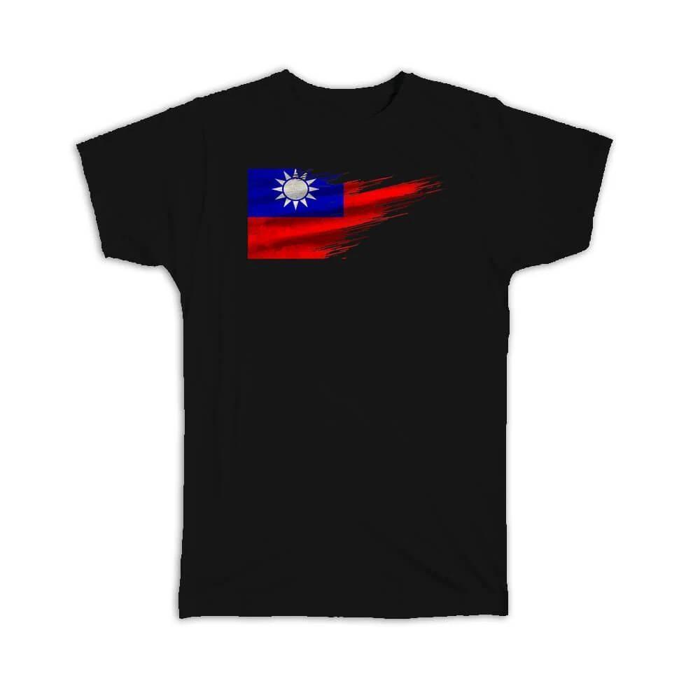 Gift T-Shirt : Taiwan Flag Modern Country Expat M