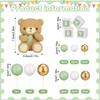 Ball Cake Topper Bear Cake Topper Baby Shower Cake Decorations with Cute Bear Green BABY Letter Foam Balloon Birthday Party