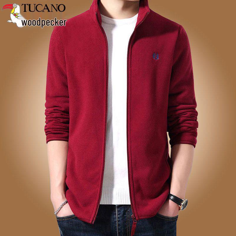 Woodpecker Men s Fleece-Lined Thick Polar Cardigan Sweatshirt Warm Winter Jacket 4XL (175-200jin)