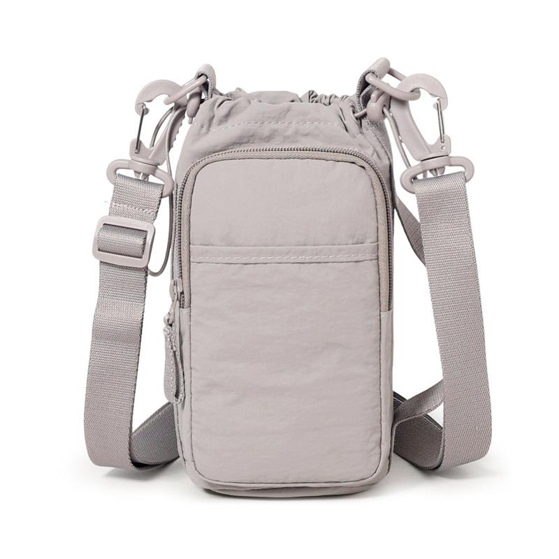 

Багатофункціональна сумка для пляшки з водою, сумка-кросбоді для склянки з водою, повсякденна та легка сумка на шнурку для мобільного телефону сірий/білий