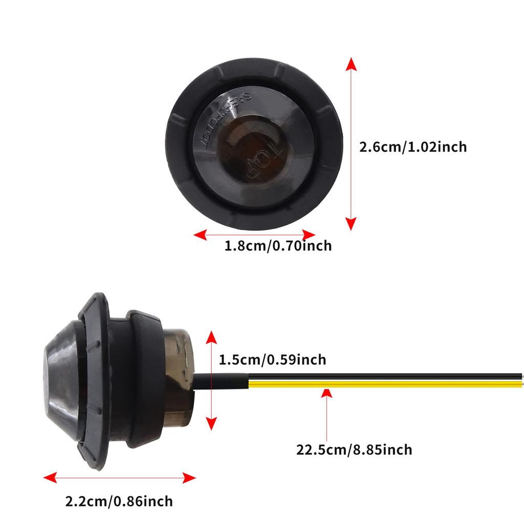 Side Markers, LED 24V Truck Marker Lamp RV Bus Shoulder Light Tiger 3 LED