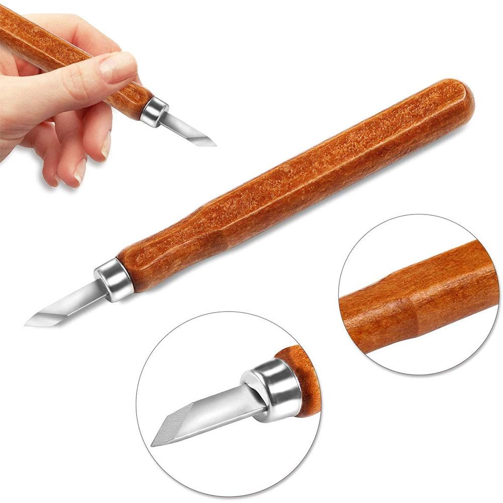 12pcs Woodworking Cutter Set Wood Carving Tools for     Engraving Soap Carving with Storage Bag
