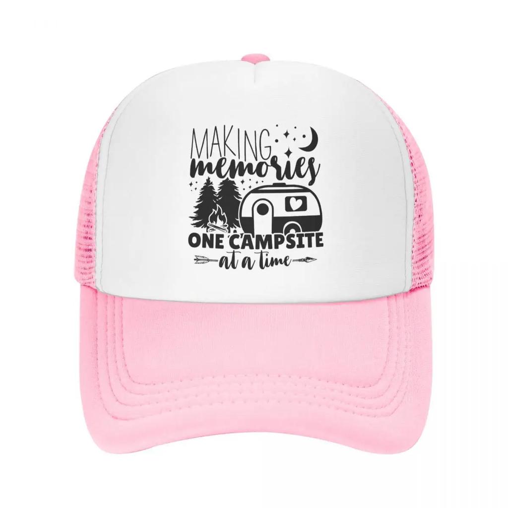 Custom Adventure Camping Happy Camper Baseball Cap Women Unisex Breathable Trucker Hat Streetwear Snapback Hats