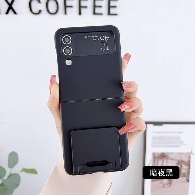 

Чехол для Samsung Galaxy Z Flip 4 Zflip 3, матовый, приятный для кожи, ультратонкий выдвижной кронштейн, складной противоударный жесткий задний чехол Samsung Z Flip 3 чёрный