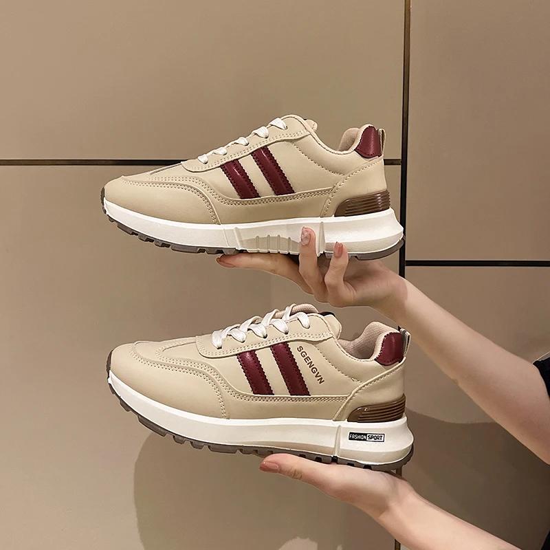 Luxury Brand Flat Casual Shoes Women's Leather Shoes Letter Printed Breathable Comfortable Fashion Breathable Running Footwear