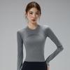Haut de Pilates Manches Longues Coupe Ajustée pour Femme, Séchage Rapide, Respirant, Haute Élasticité, Idéal pour la Course à Pied et le Fitness