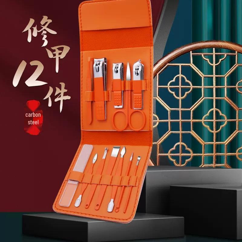 12-Piece Men s Manicure & Pedicure Set with Angled Nail Clippers & Ingrown Nail Tools