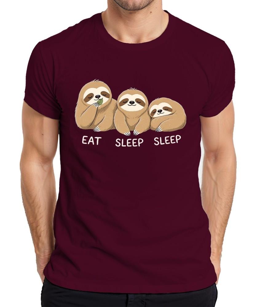 Eat Sleep Sleep Sloth Three Cute Relaxed Gift Birthday Unisexs Tshirt
