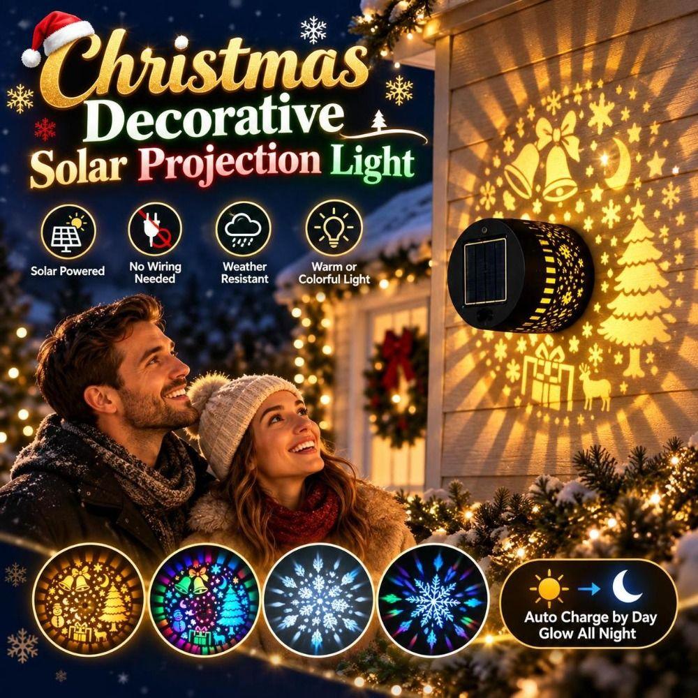 Multicolor Solar Projection Light Outdoor Decorative Wall Projection Light Christmas Decoration