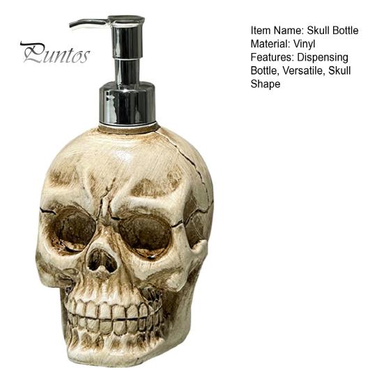 Creativo Stile Gotico Articoli da Toeletta Teschio Dispenser Bottiglia con Pompa, Grande Capacità Vinile Ricaricabile Pompa a Pressione Sapone Liquido Contenitore Lozione,
