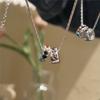 Trendy Exquisite Zircon Pendant Necklaces For Women New Design Rainbow Double Circle Chokers Snake Bone Chain Neck Jewelry Gift