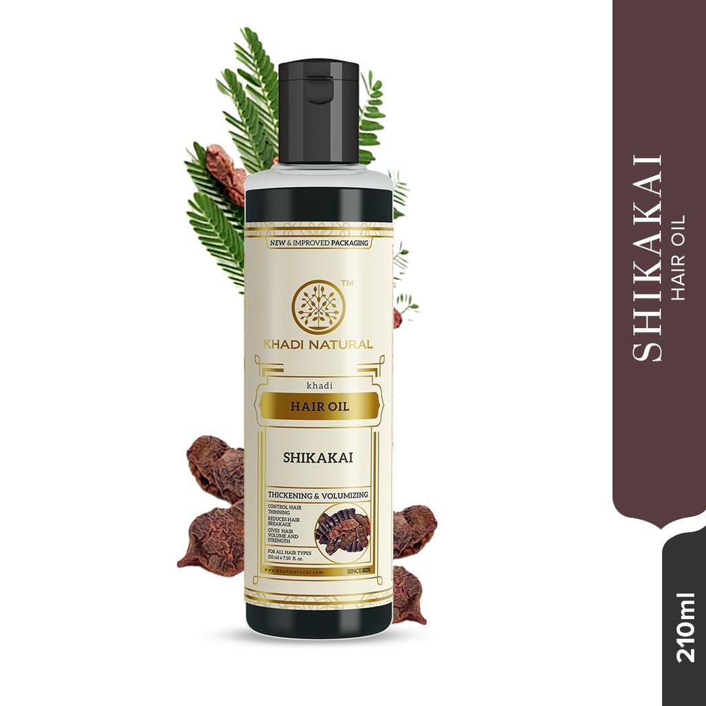KHADI NATURAL Shikakai Hair Oil 210ml Pack Strengthens Hair Follicles and Nourishes All Hair Types
