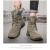 Men's Snow Boots with Plush Insulation, Warm and Thick Soles, Outdoor Men's Shoes, High Top Boots, Cotton Shoes