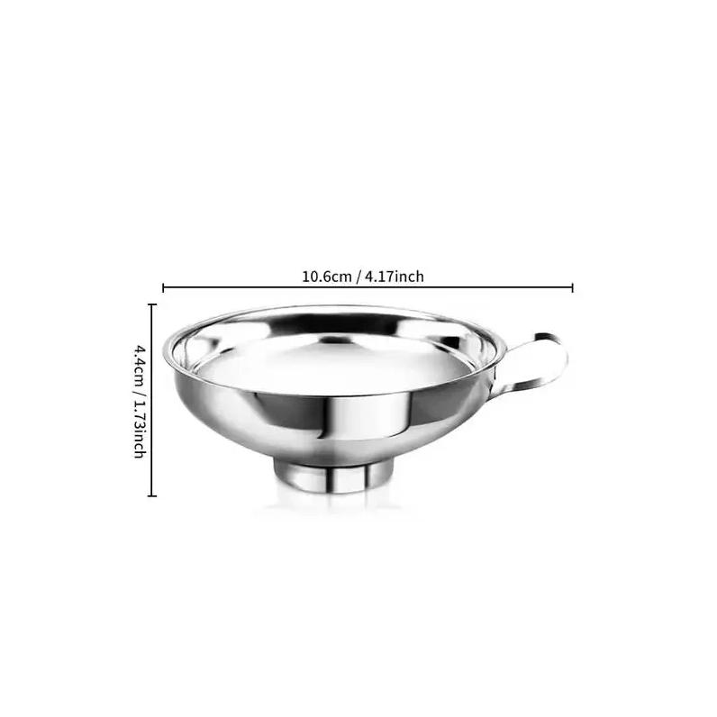 

1.49 & 2.12 Funnel Stainless Steel Kitchen Tools Funnel Wide Mouth For Oil Wine Water Spices Filter Canning Jam
