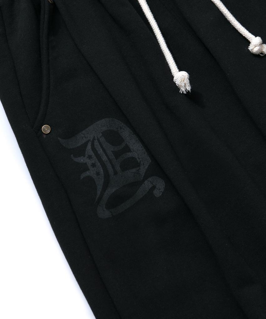 AMOU D-Star One Tuck Sweat Pants Black