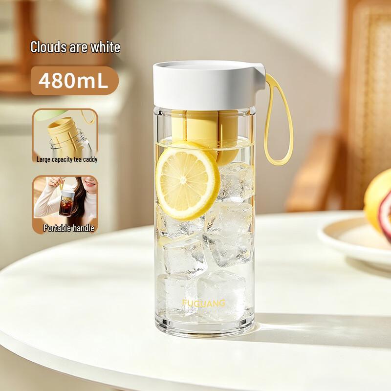 Fuguang Portable High Borosilicate Glass Tea & Coffee Bottle