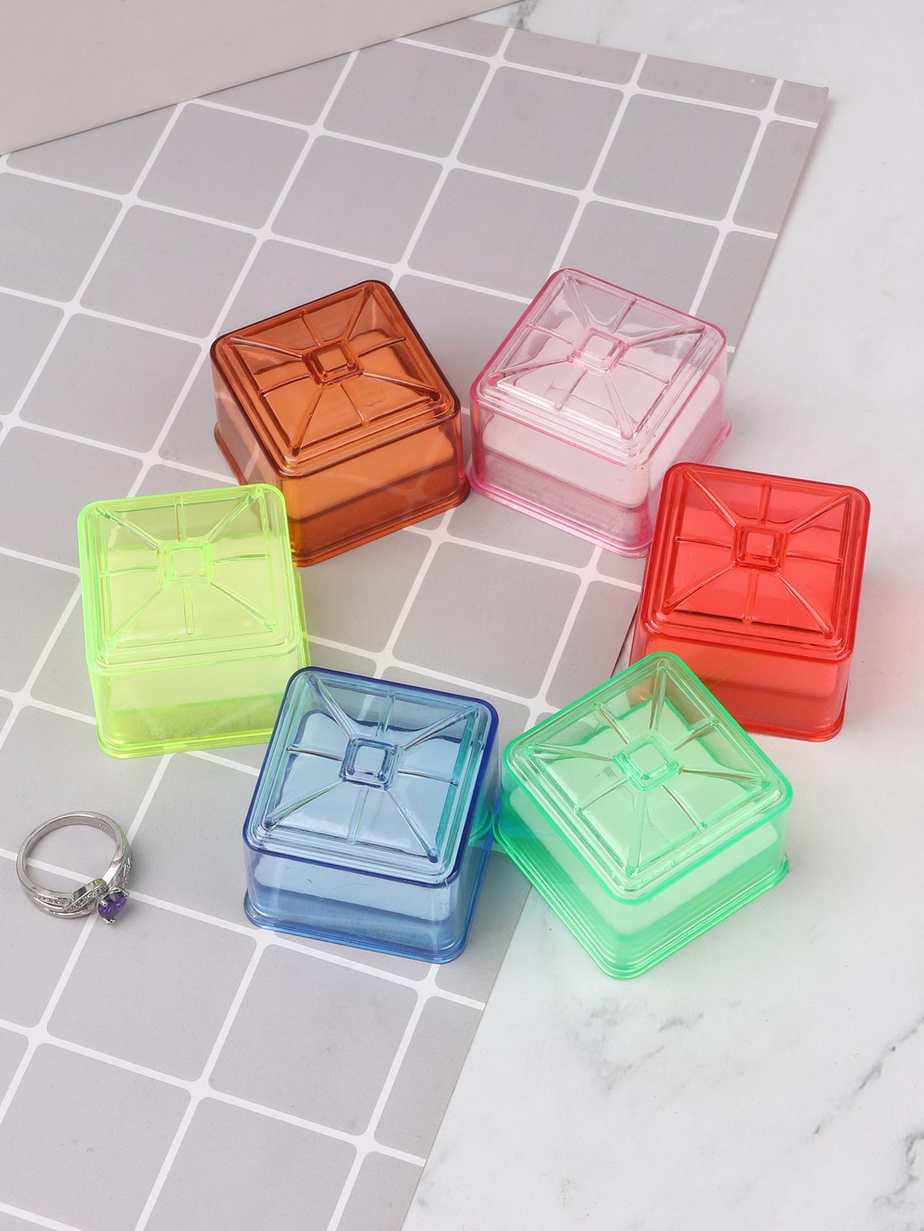 

6 шт. Пластиковые коробки для колец, витрина для хранения, органайзер для хранения, цветная упаковка, коробка для свадебных украшений, упаковка