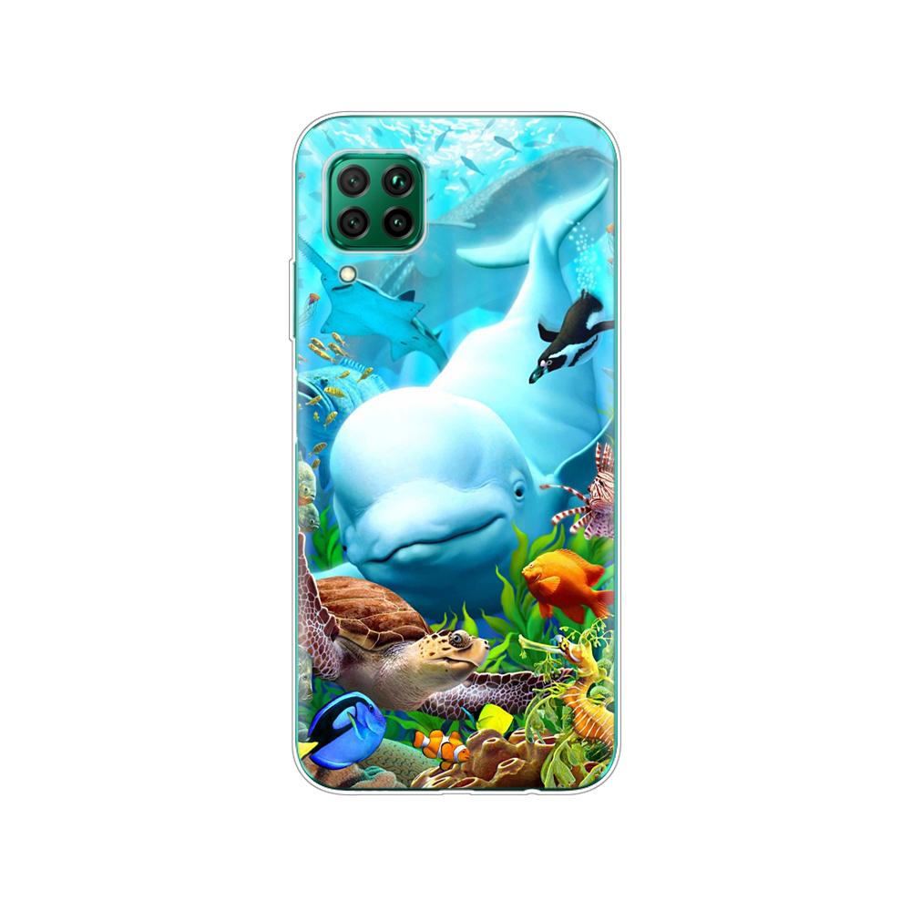 Pouzdro s motivem delfína pro Huawei P40 Lite E P40 Pro P Smart 2020 kryt pro Huawei Y5P Y6P Y7P Y8P Y6S Y9S NOVA 5T