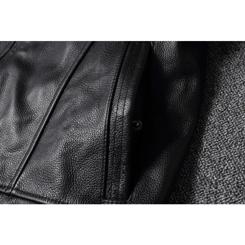 Chinesische Größe Schwarze Motorradjacken Echtes Rindsleder Mäntel Herren Lederjacke Fahren Bikerjacken Für Herren Kleidung Winter
