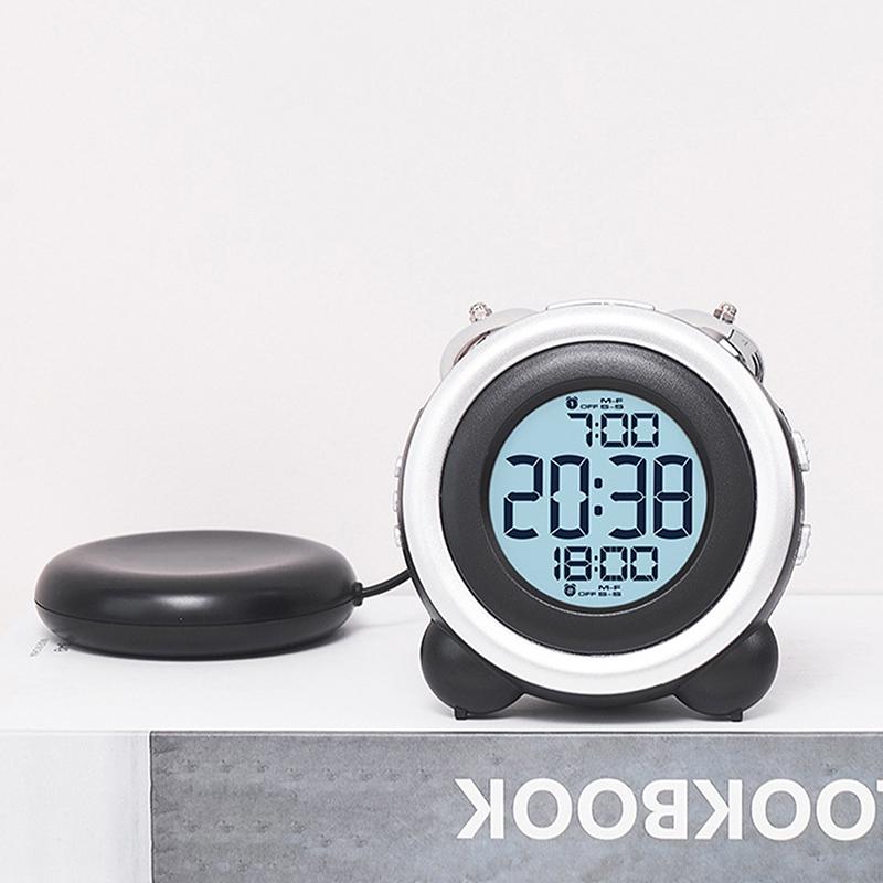 Super Loud Vibration Alarm Clock With Vibrator Multi-Functional Dual Alarm Clock For Heavy Sleeper Deaf Hard Of Hearing Snooze