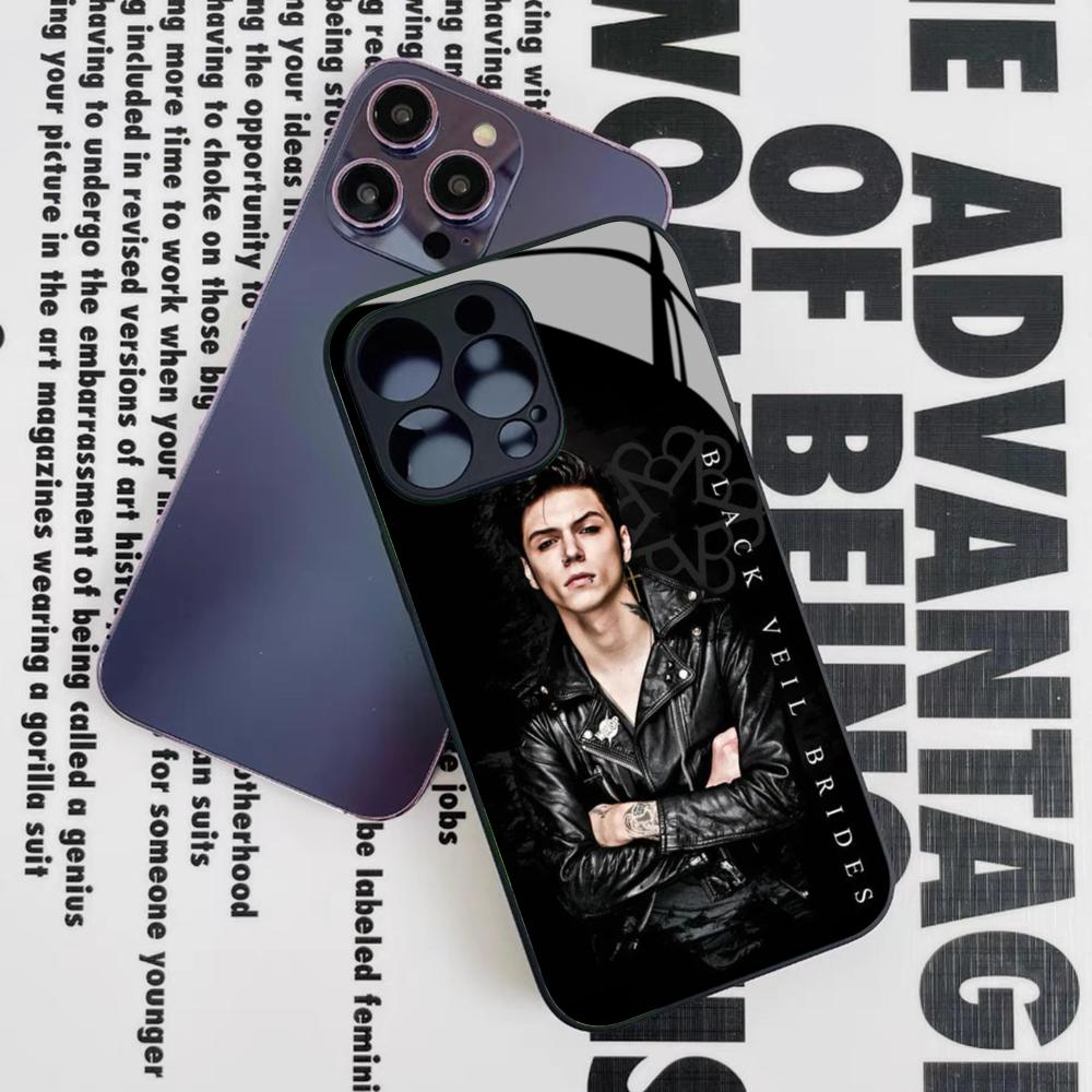 

Andy Biersack Veil Brides BVB Fashion Phone Case for Iphone 17 16 15 14 12 11 13 Pro Max Mini X Air Puls Black Glass Cover iPhone17 Air
