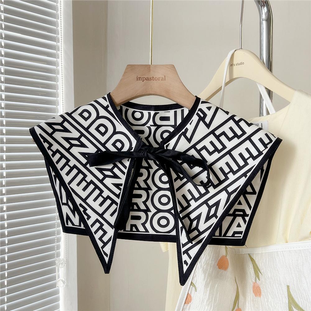 45*50cm Double Side Print Sunscreen Shawl Scarf Decoration Fake Detachable Collar Protect Neck Shoulder Dress Accessories