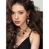 Fashion Palace Style Exaggerated Ankela Hongbao Necklace Ear Stud Female Insect Short Pearl Necklace Vacation Style Earrings