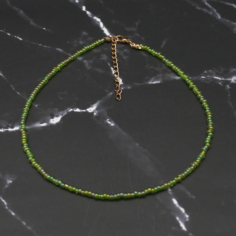 Bohemia Handmade Rainbow Seed Beads Simple Choker Necklace Women's Fashion Wild Sweet Colorful Collar Jewelry Gift