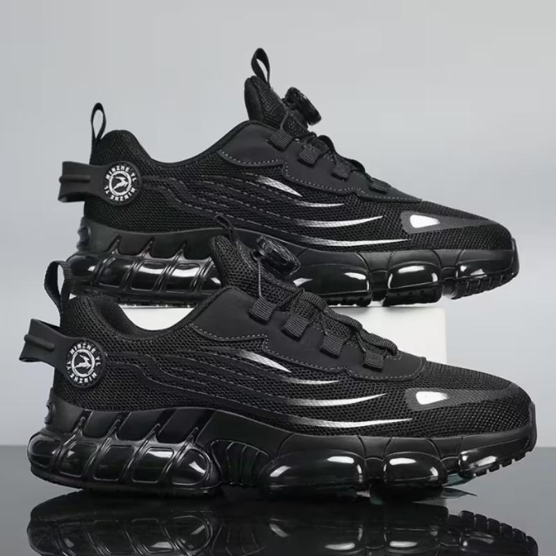 

Men s Rotating Button Breathable Mesh Running Shoes Air Cushion Non-slip Athletic Sneakers 36