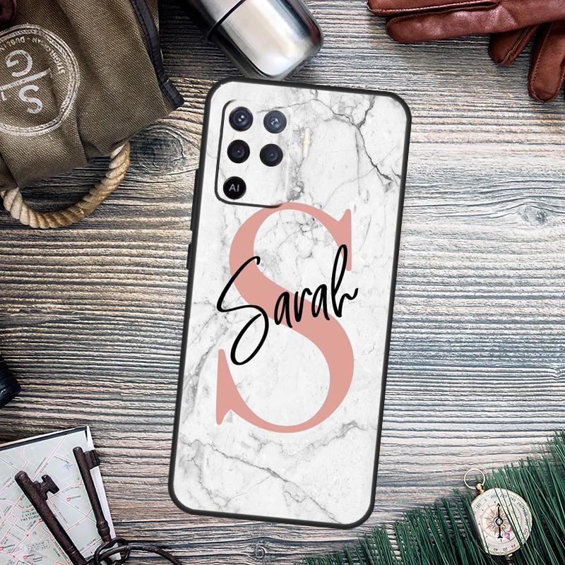 PERSONALIZED CUSTOM MARBLE INITIAL NAME Case For OPPO A78 A98 A58 A15 A17 A77 A5 A9 A53 A96 A76 A16 A54 A74 A94 A52 A72 A79 A57S
