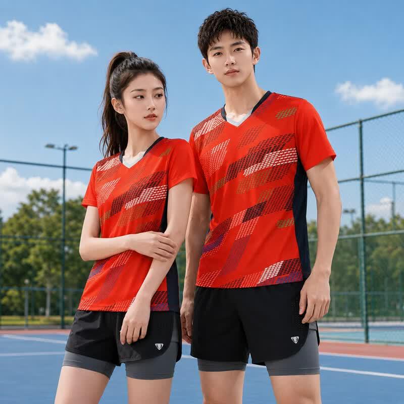 CENPIN Moisture-Wicking V-Neck Short Sleeve T-Shirt 2XL