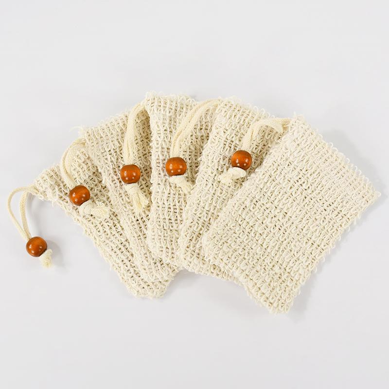 5/10pcs Natural Sisal Soap Bags Shower Bath Exfoliating Soap Saver Pouch Holder for Bath & Shower Use Soap Packaging Mesh Bags