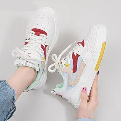 New Thick-soled Small White Shoes for Women In Summer Comfortable and Trendy Paired with Flat-soled Breathable Board Shoes Casual Sports Daddy Shoes