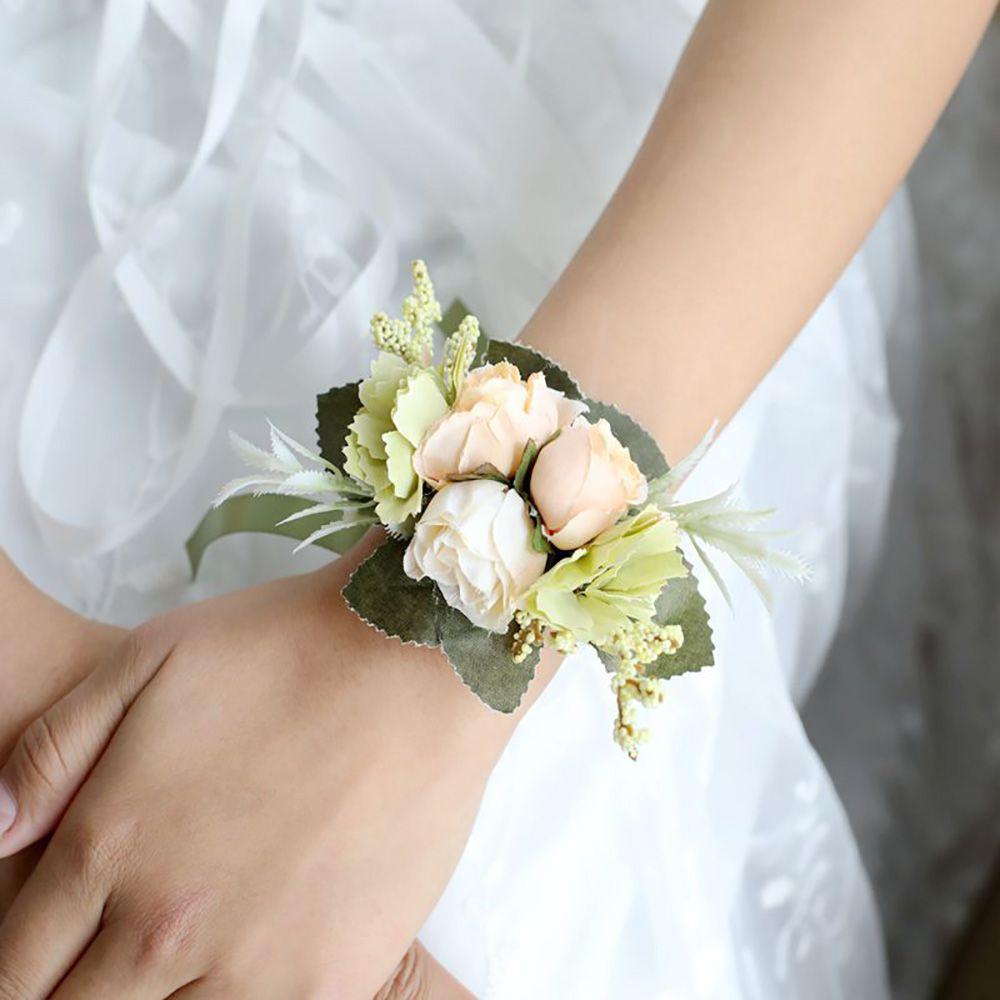 Flower Bridal Prom Accessories Wrist Corsage Flower Hand Flowers Bride Wrist Flower Flower Bracelet