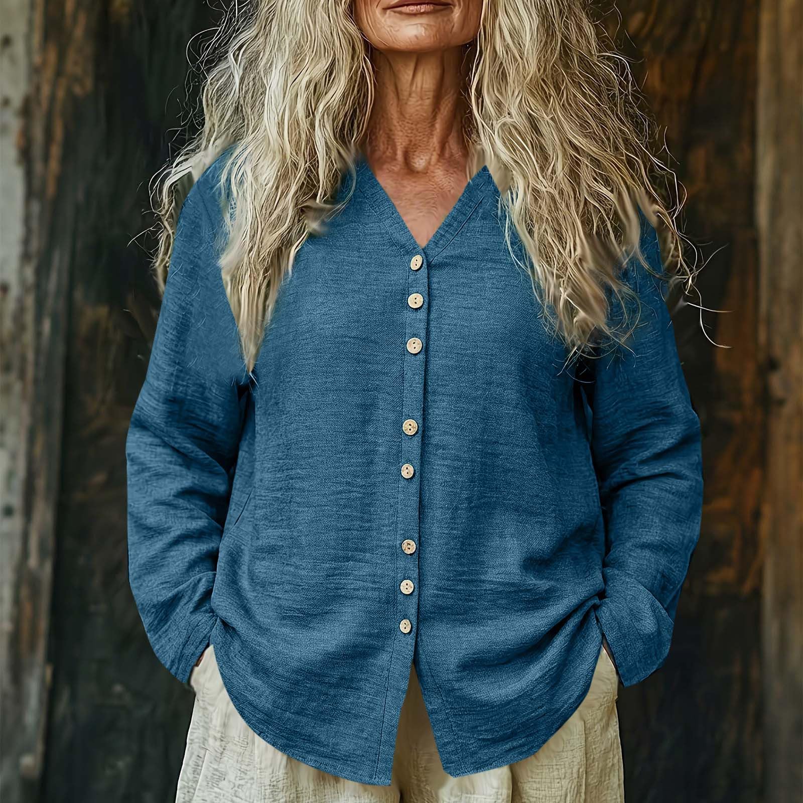 

Модный повседневный женский однотонный топ M синий