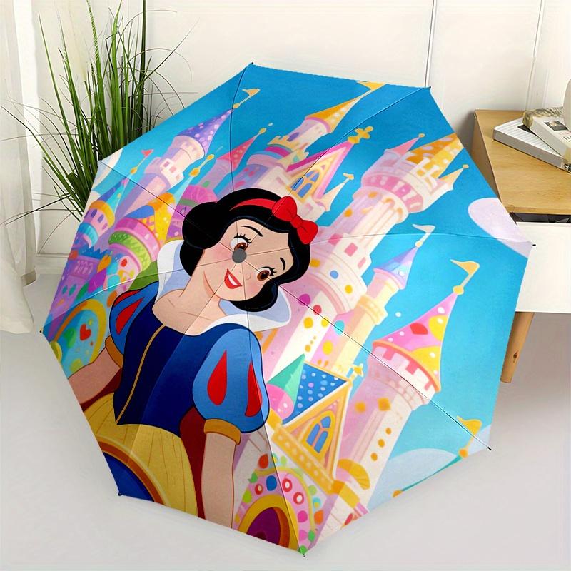 

Princess, Castle Automatic Opening and Closing Umbrella, Compact Travel Umbrella, Lightweight and Portable, Suitable for Beach Commuting Bus