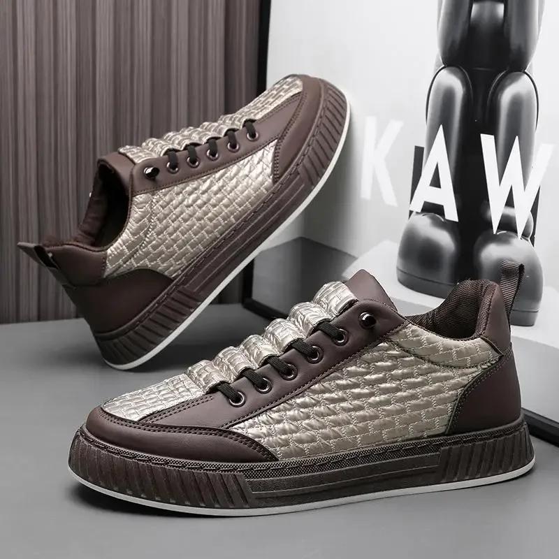 Casual Board Shoe Trends 2024 Vulcanize Shoes for Men Lightweight Leisure Trend Designer Luxury Adults Common Work Sneakers Man