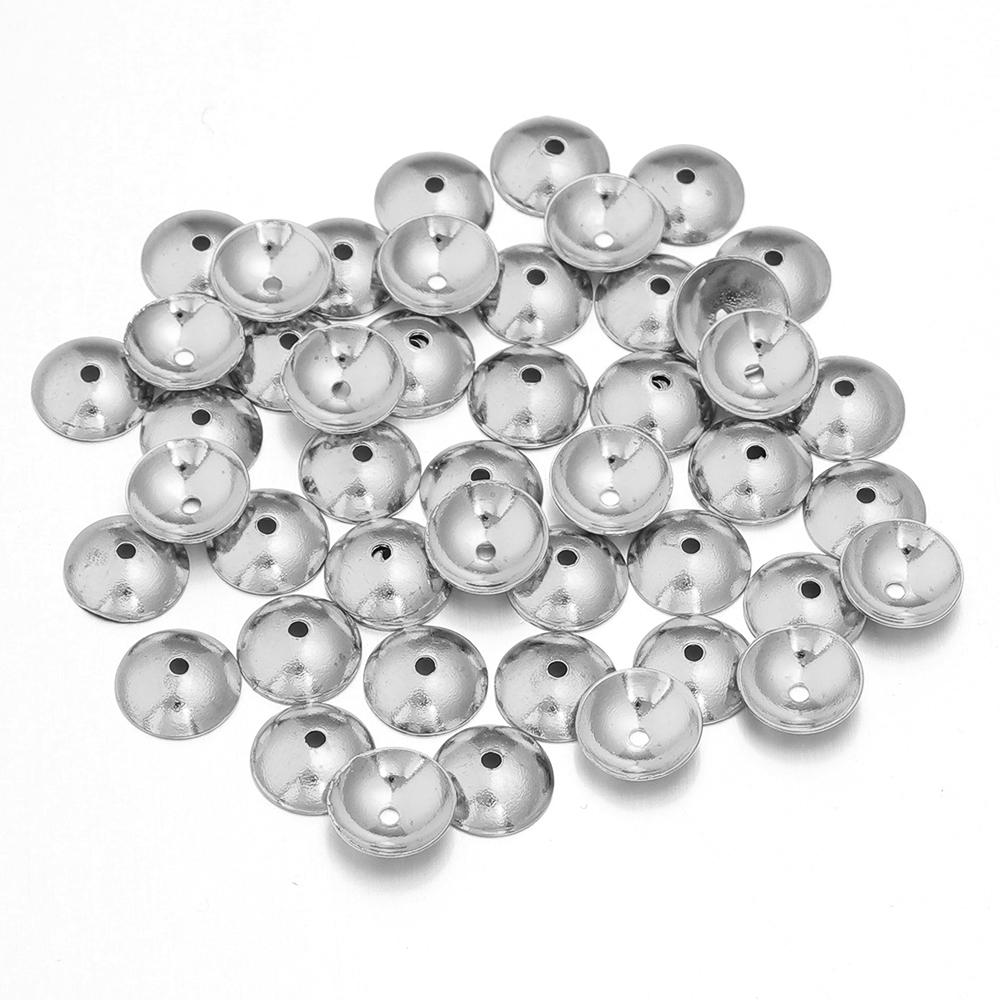 

50-100pcs 3/4/5/6/8mm Stainless Steel Hollow End Beads Caps Spacer Beads For Jewelry Making DIY Bracelets Necklace Accessories 3mm