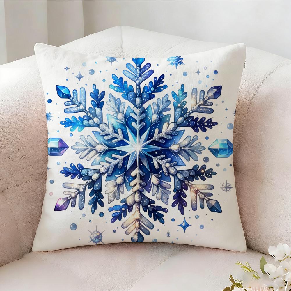Snowflake Hexagonal Maple Leaf Pillow Case Pillowcase Doublesided Printed Sofa Cushion Bedroom Headboard Pillow