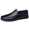 Men's Casual Slip-On Loafers - Flat Bottom Cowhide Moccasins for Spring/Summer