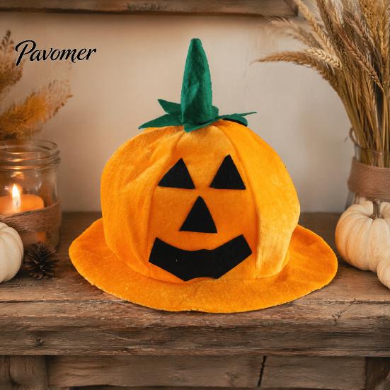 Bequemer atmungsaktiver Festivalhut Halloween Kürbis für Kinder Erwachsene, Lustige Plüsch Spukhaus Bühnenrequisiten Hexe Party Kostüm, Cosplay, Bühne