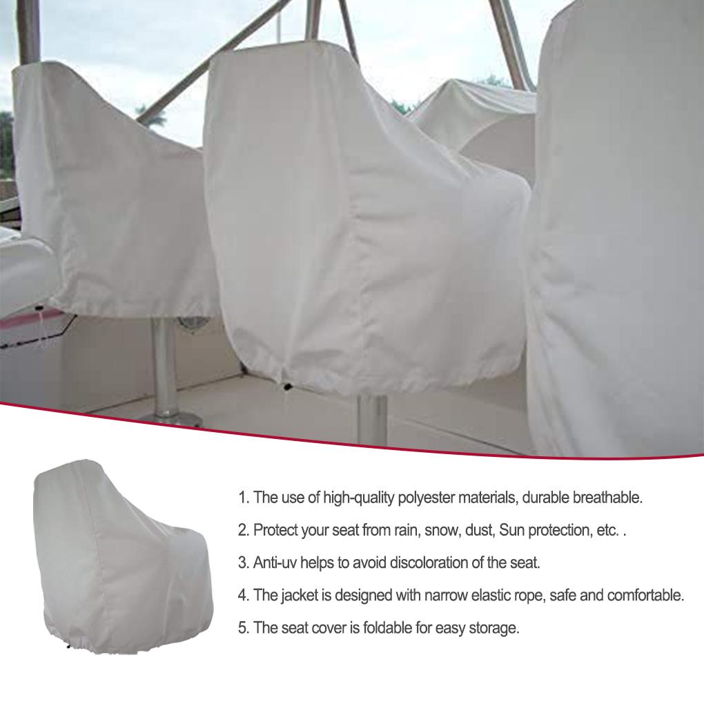 Boat Seat Cover Folding Detachable Elastic Rope Case Protector Silver