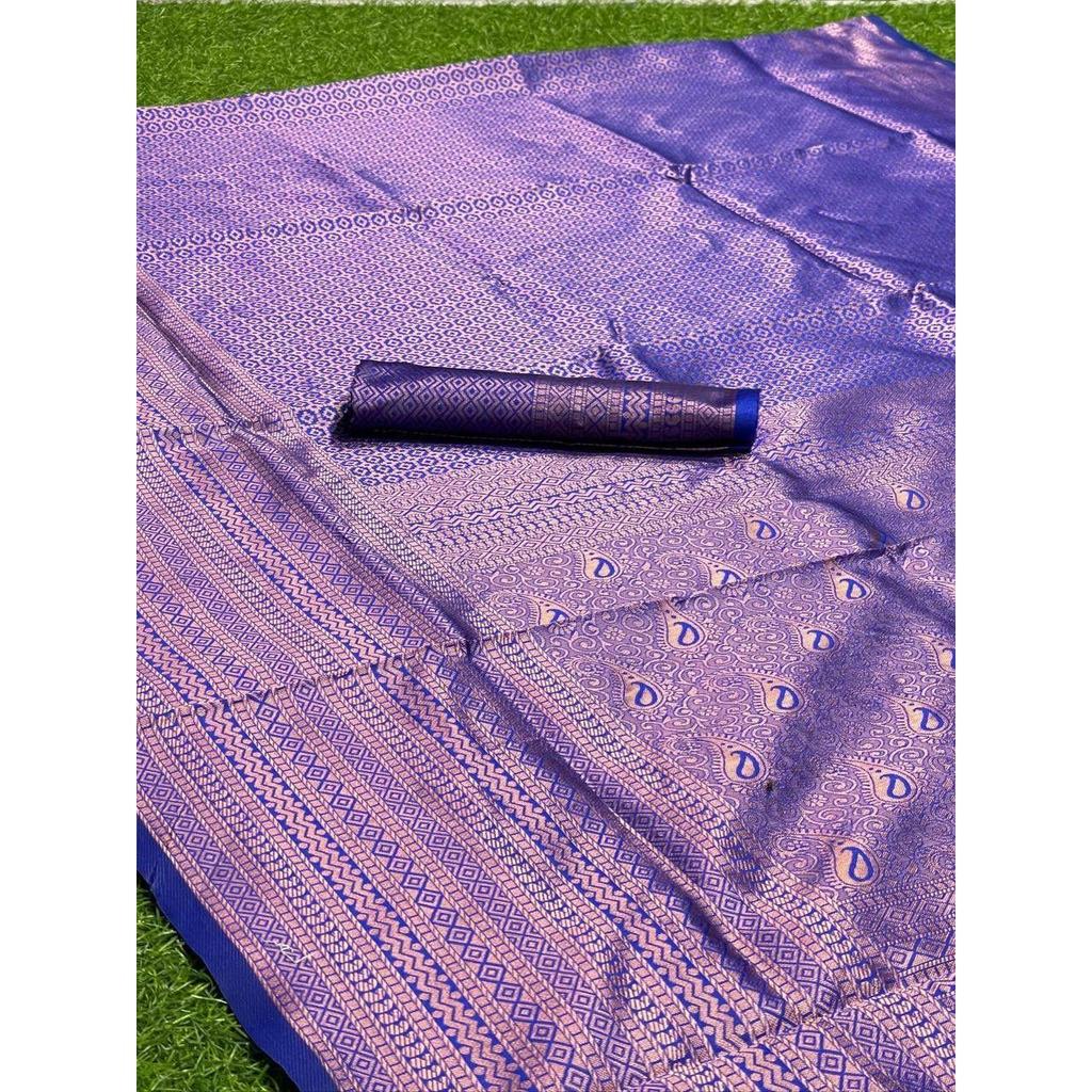 This beautiful saree is elegantly decorated with gorgeous Solid Jacquard weave that gives a perfect look to the outfit.