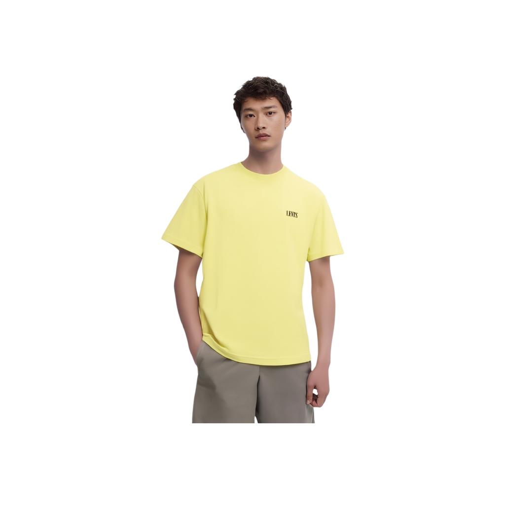 Levis Comfortable Short Sleeve Round Neck Pullover T-Shirt Men Tops Yellow 001AS-0002