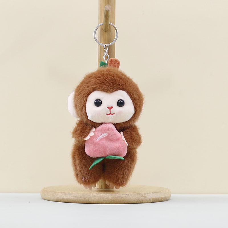 Cute Fruit Monkey Plush Keychain Cartoon Monkey Toy And Keyring Accessory Gift
