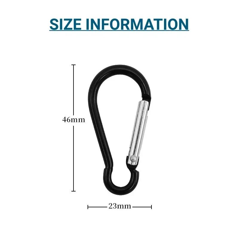 20X Carabiners Spring Clasp Hook Aluminum Alloy D Carabiner Spring Snap Clip Hooks Keychain  Carabiner Key Camping Tools