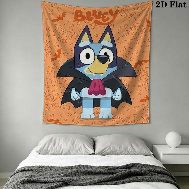 Bluey cartoon Wall Hanging Printed Fabric Blanket Decorative Tapestries for Bedroom Living Room Home Decor